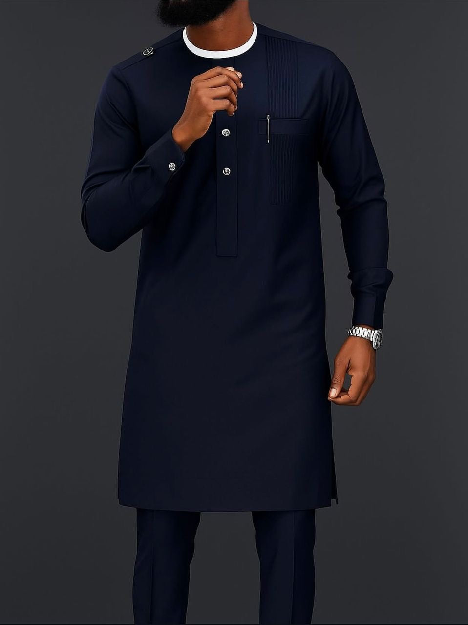 Ensemble bleu marine