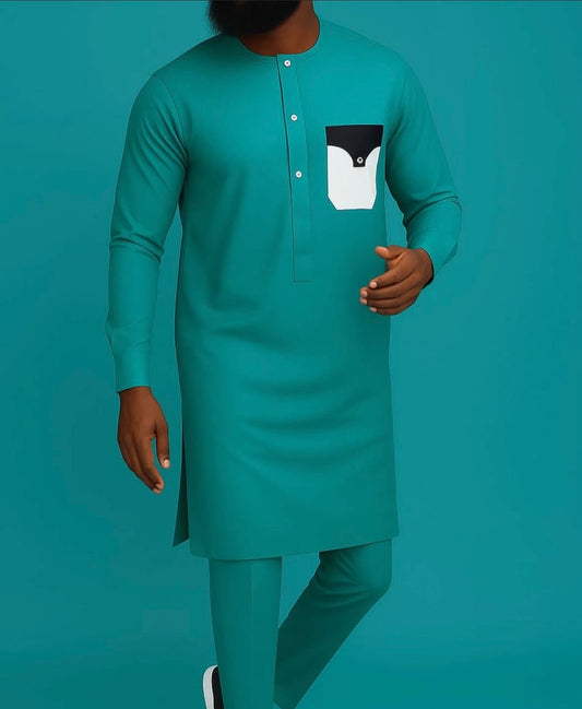 Ensemble bleu turquoise